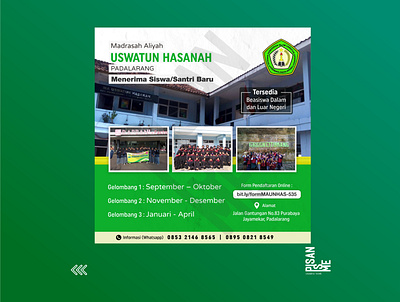 Portofolio Poster Digital Promo Madrasah Aliyah Uswatun Hasanah branding design graphic design