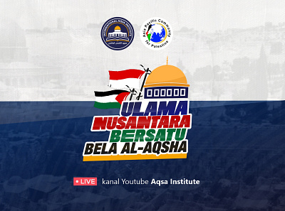 Text Iconic "Ulama Nusantata Bersatu Bela Al-Aqsha" branding graphic design logo typography