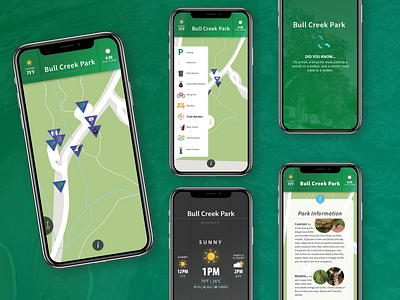 Bull Creek Hiking Guide App app design illustration ui ux