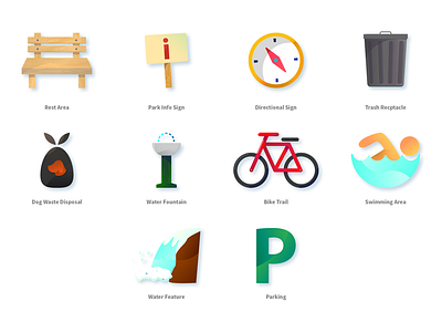 Bull Creek Park App Icons app design icon illustration illustration art ui