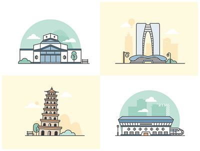 Suzhou Landmark building china graphic design illustration landmark lineal suzhou