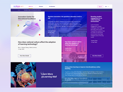 Articles viewing page for online learning platform 3d article branding design e learning figma ui uiux university ux web