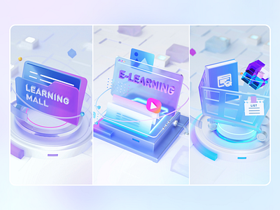 3D Banner Design 3d banner blender e learning graphic design illustration render technology to b
