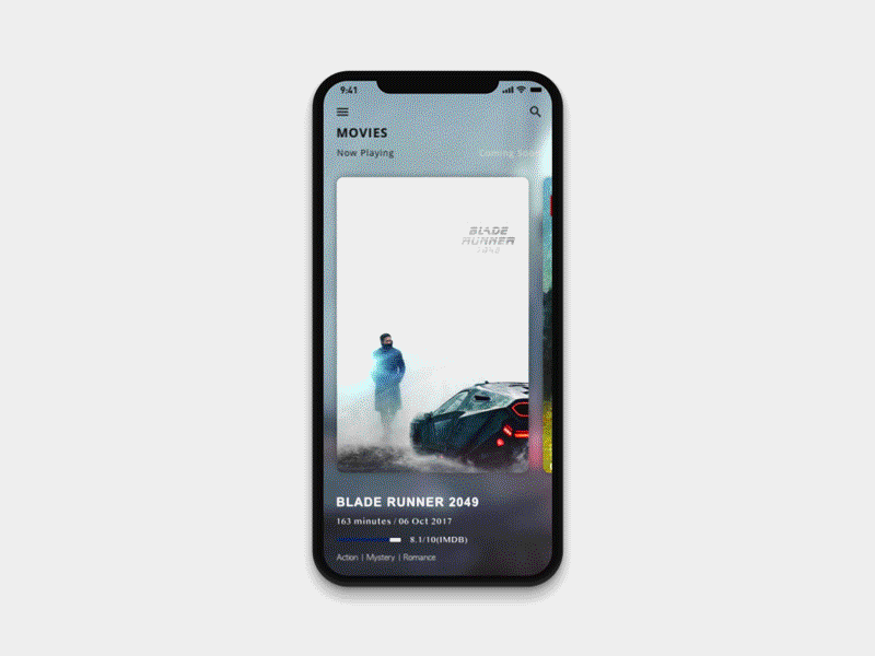 Movie App Concept app design flame interaction ios iphonex mobile mockup movie movie app prototype prototype animation ui uiux uiuxdesign ux designer ux ui