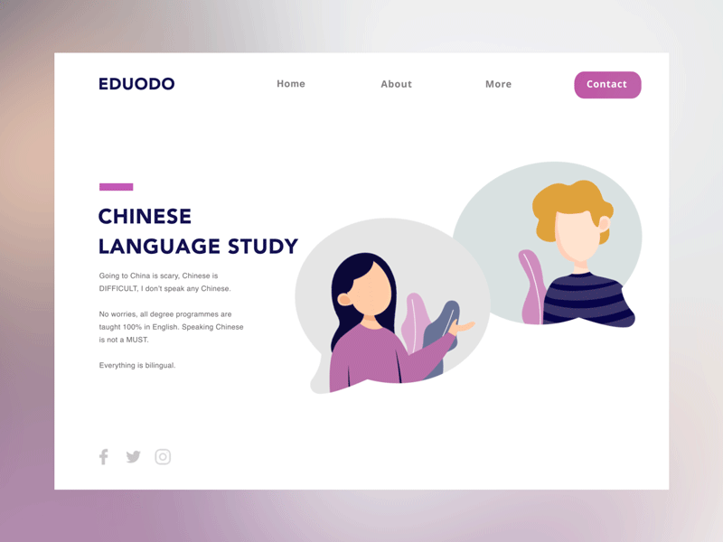 Chinese language study adstract app art branding clean design dialogue illustration mockup motion animation motion graphic prototype ui uidesign uiux university ux ux ui web webdesign