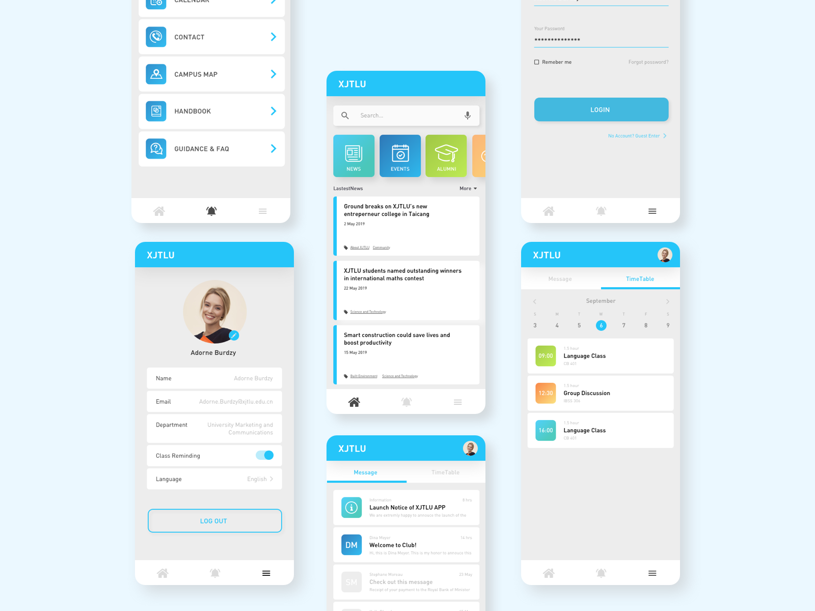 UI Design for University App by Yingyi Zhang on Dribbble