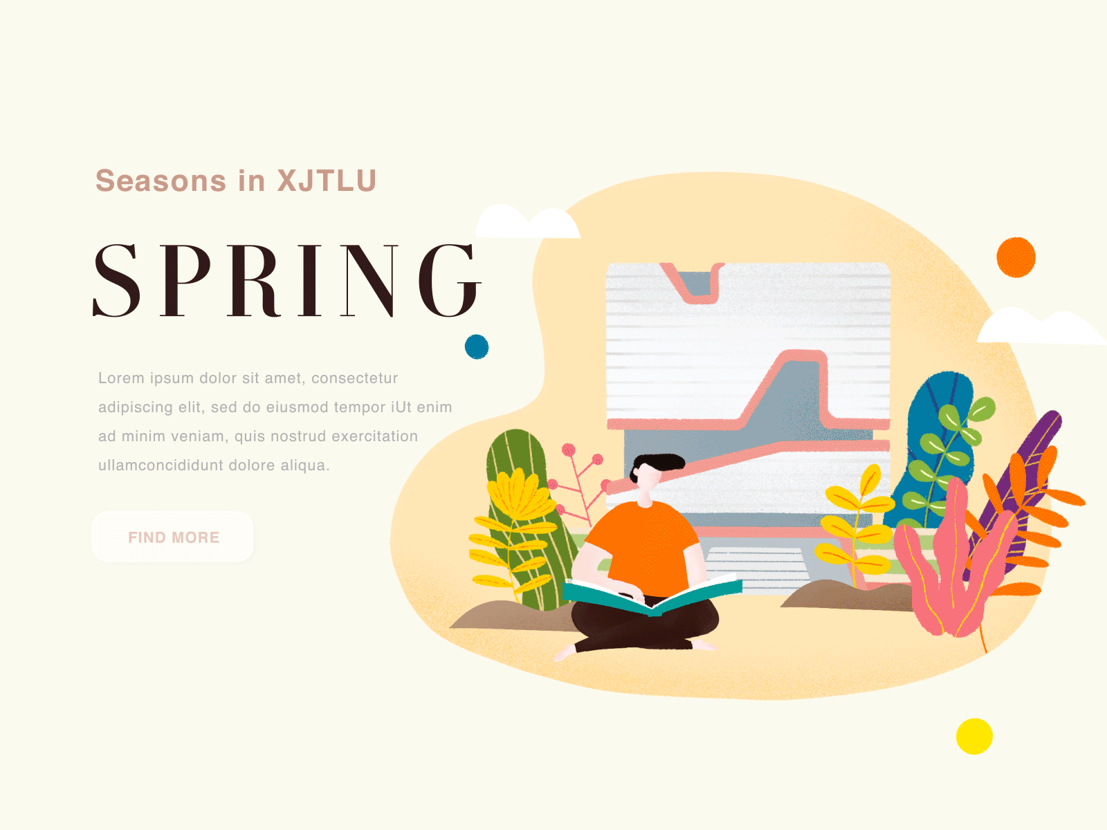 Spring in Campus branding design illustration motion animation university