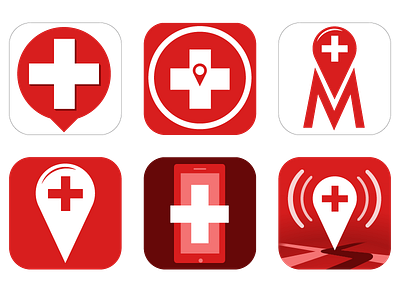 Icon Exploration X6 35 app cross emergency flat hi contrast icon red white