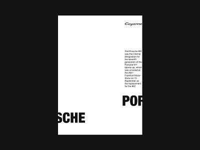 Poster Design - Porsche Cayenne - White branding cover design design logo minimal porsche porsche 911 poster design typogaphy