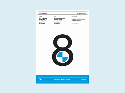 Poster Design - BMW Series 8 branding cover design logo minimal poster a day poster design typogaphy