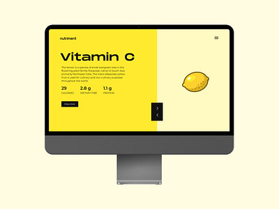 Nutriment Website - Feature Section - 2 citrus features page fruits lemon minimal nutrition nutritionist uidesign web design yellow
