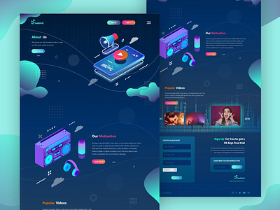 Bluebird Music Streaming Website fancy illustration landing page music uxui web design webpage website