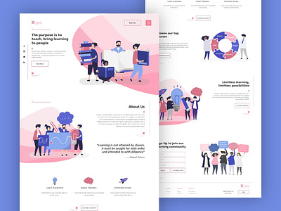 Xypo Online Learning Website design illustration landing page landing page concept learning logo typography ui uxui vector web design webpage website