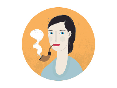 Nada 2 character design illustration pipe portrait woman