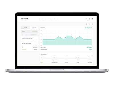 Aqumulate dashboard financial website