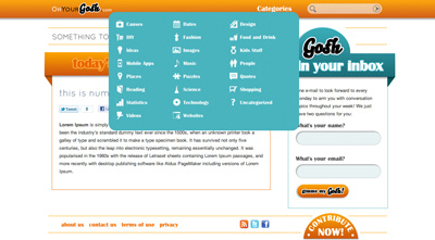 OhYourGosh Homepage v1.0 Categories Hovered