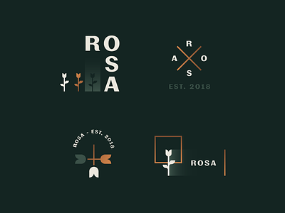 Rosa R Brand Elements branding identity logo premium rosa rose