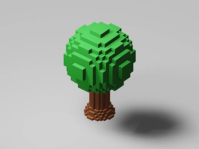 Voxel Tree 3d 3dcg blender blender3d c4d cinema4d design illustration interior isometric isometricart japan lowpoly lowpoly3d minimal