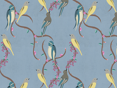 Oriental Birds Pattern birds fashion fashion print illustration nature pattern pattern design print print design surface pattern vector
