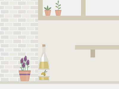 Kitchen WIP bottle home illustration illustrator interior kitchen plants print vector wip