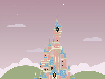 Disneyland Revised castle design disney disneyland graphic illustration landscape print vector