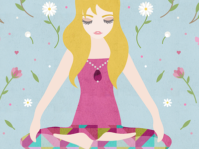 Yoga branding business character design flowers girl graphic design identity illustration print vector yoga