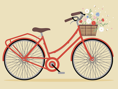 Bicycle bicycle flowers graphic design illustration illustrator novelty vector