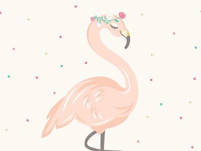 Flamingo animal character cute design flamingo illustration illustrator spots