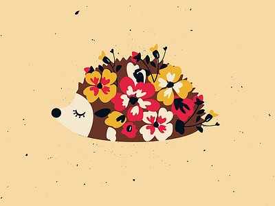 Hedgehog autumn character floral flowers hedgehog illustration illustrator woodland
