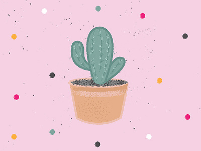 Hello Cactus botanics cactus illustration illustrator plants spots texture