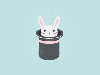 Rabbit in a Hat animal bunny cute hat illustration illustrator magic minimal rabbit texture