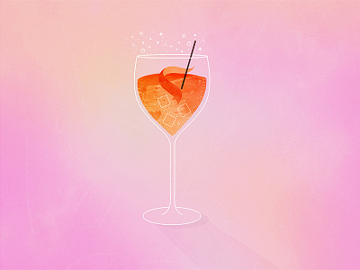 Aperol Spritz aperol cocktail glass illustration illustrator italy texture wine