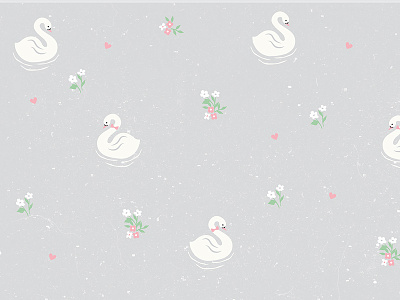 Swan Pattern animal art cute flat flowers graphic illustration illustrator pattern swan texture