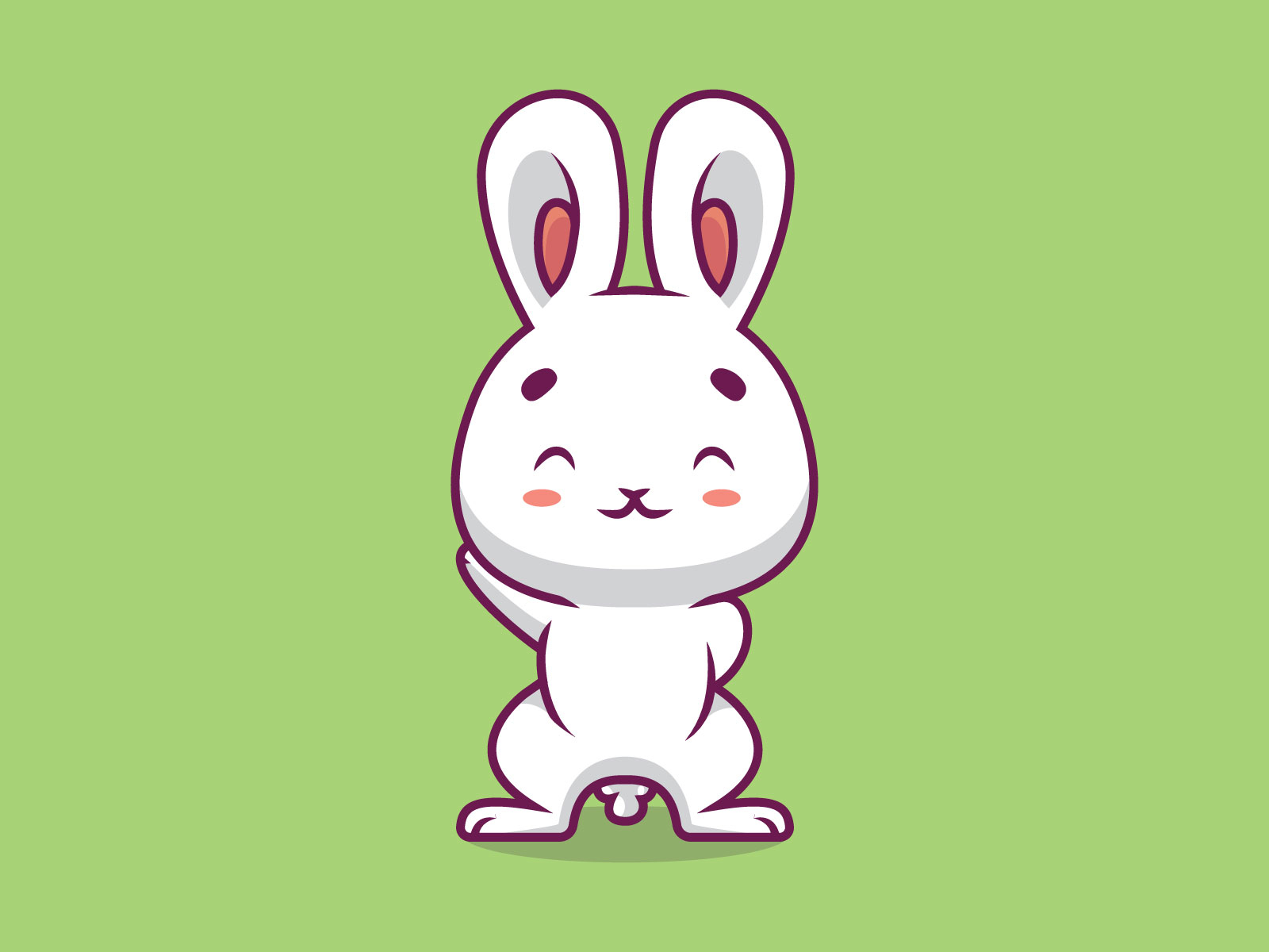 Cute rabbit waving hand cartoon illustration by bayu noviandi on Dribbble