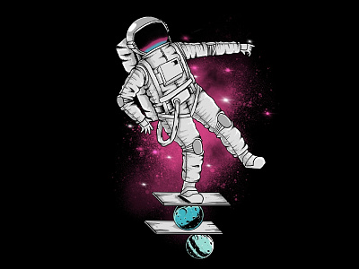 circus astro astronaut circus design illustration