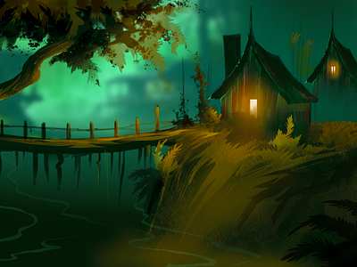 background illustration adobe design digital game game artist illustraion nature paint brush