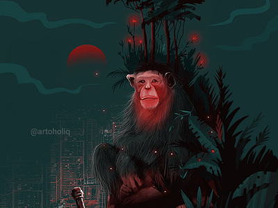 Ape forest adobe animal artist characterdesign illustraion