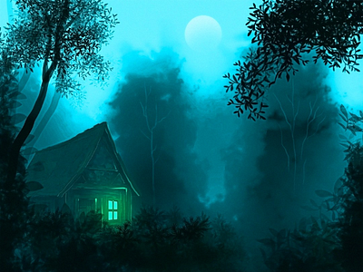 Night illustration conceptual