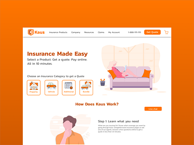 Kaus Insurance - Web Pages ui ux web design