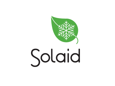 SolAid (Snow On Leaf) logo concept 38one education health identity leaf logo ngo non profit snow snow on leaf solaid