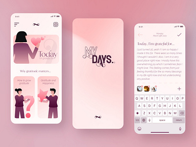 MyDays.. Gratitude Diary Concept. adobe xd app app design concept concept design grateful gratitude journal ui ux