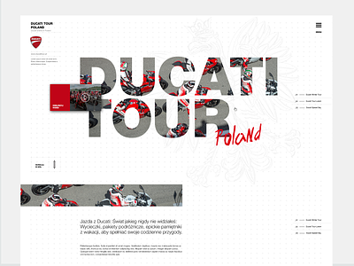Ducati Tour Poland adobexd agency design ducati interaction design interface motorbike motorcycle photoshop ui ux webdesign