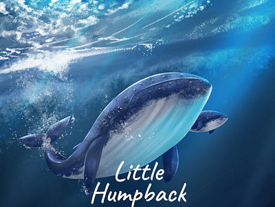 Little Humpback animal animals book cover character design children illustration digital painting illustration mamals whale