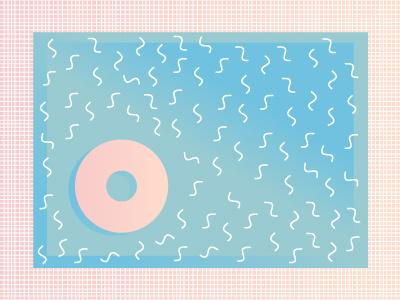 Pool Squiggles blue geometric gradient hockney line pattern pink pool squiggles tube water
