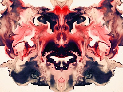 | Monster Face | black face heavy metal ink monster paint red swirl texture water watercolor