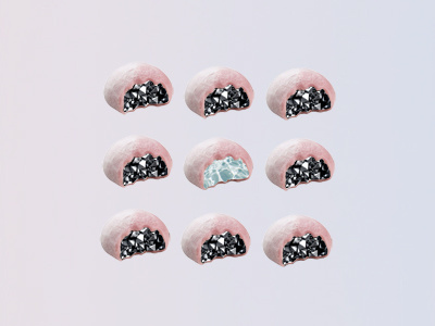 Mouthful of Mochi collage contrast feminine food gradient imagery masculine mochi pastel photo rock
