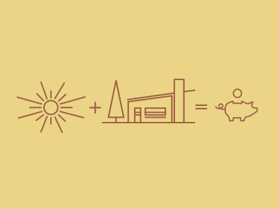 Equation Icons digital house icon illustrator logos mid century modern piggy bank solar sun vector