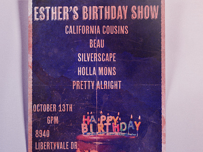 Esther's Birthday Show - House Show advertisement design illustration poster typography vector