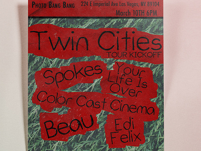 Twin Cities Tour Kickoff - Photo Bang Bang advertisement design illustration poster typography vector