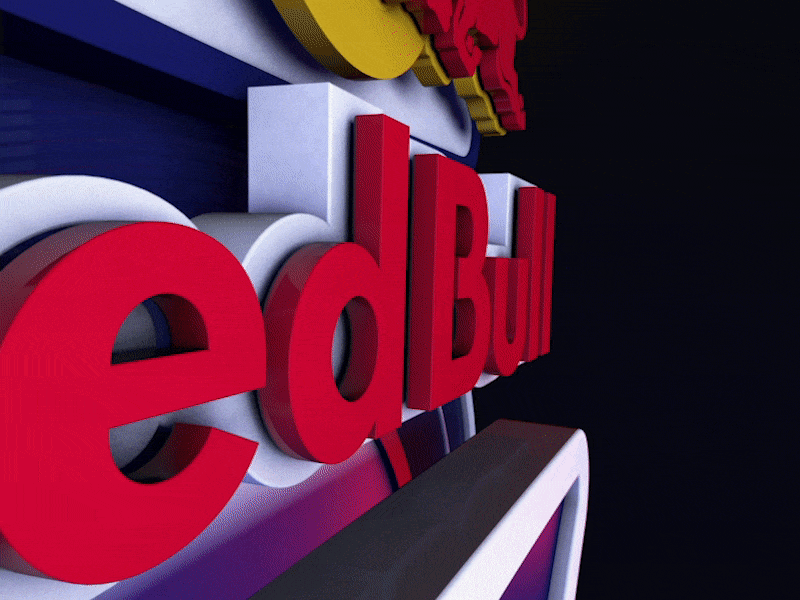 Red Bull 3style 3D Logo 3d 3style c4d logo motion design red bull
